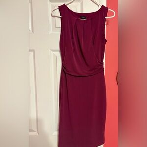 Ann Taylor Sleeveless Burgundy Midi Dress